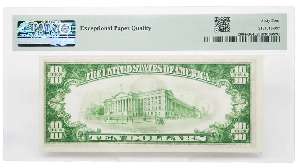 1934 $10 Chicago FRN Star Fr#2004-G PMG Uncirculated 64 EPQ - Image 2