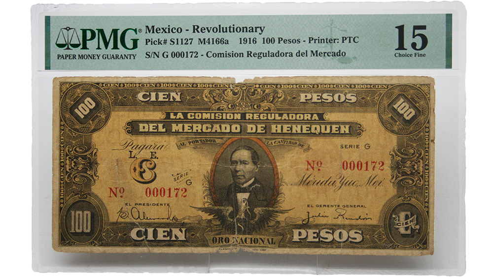 1916 100 Peso Mexico Revolutionary