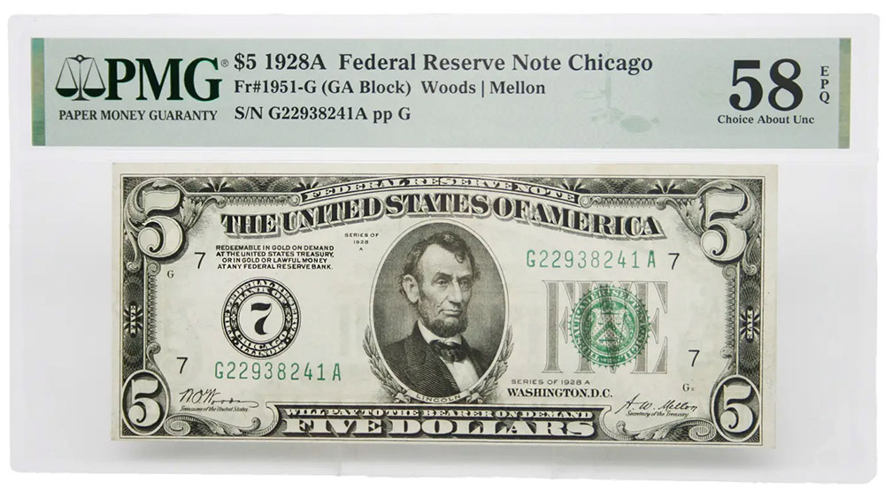 1928-A $5 Federal Reserve Note Chicago