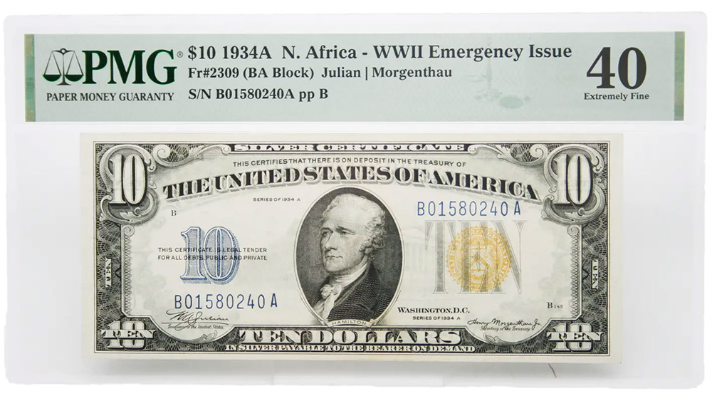1934-A $10 Silver Certificate North Africa Emergency Issue WWII