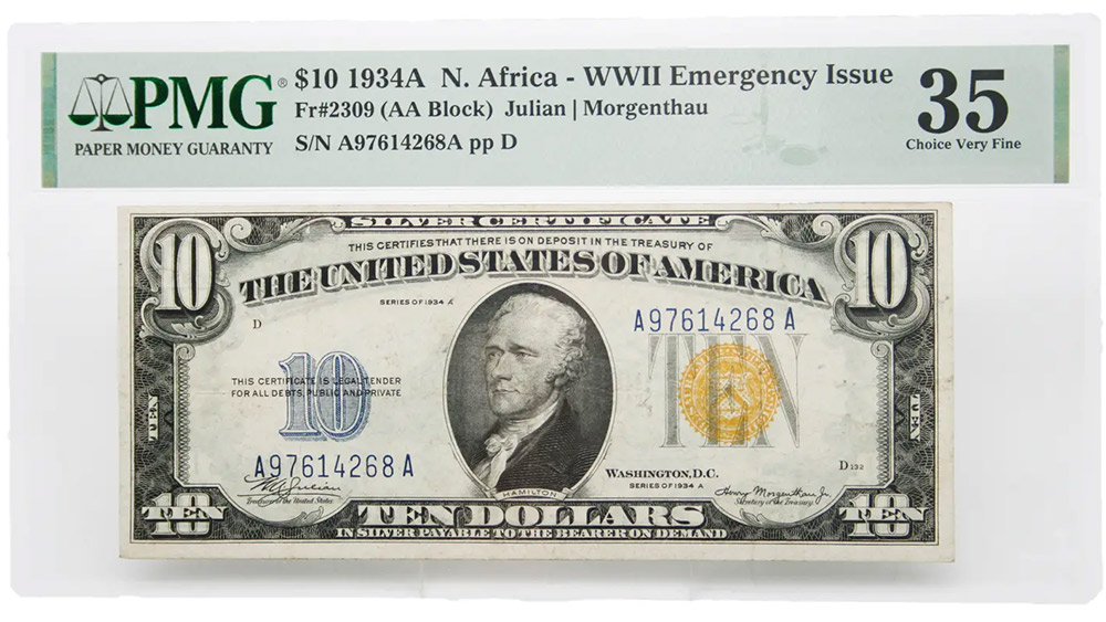 1934-A $10 Silver Certificate North Africa