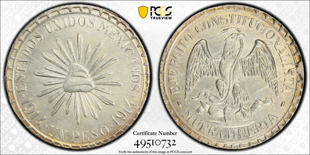 1914 Mexico Muera Huerta Peso