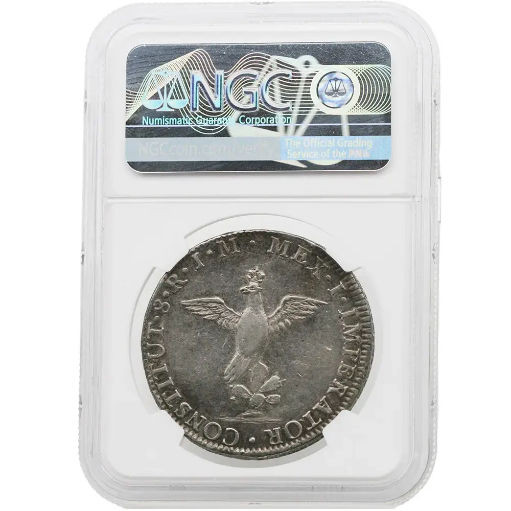 1822-MO|JM Mexico 8 Reales Pollito Iturbide NGC AU 53 - Image 2