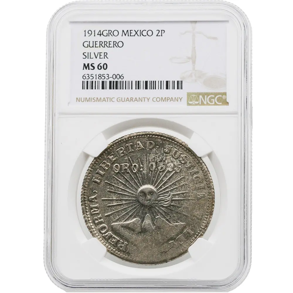 1914 Mexico Dos-Peso Guerrero
