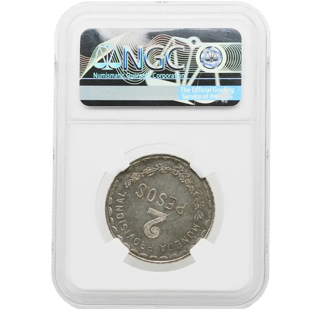 1915 Oaxaca Mexico Dos Peso Silver NGC MS 61 - Image 2
