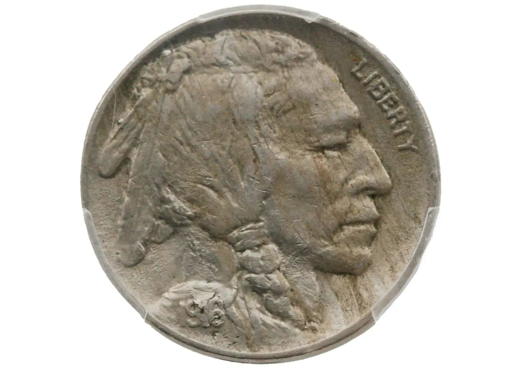 1916 5C Buffalo Nickel PCGS AU50 Cracked Planchet - Image 2
