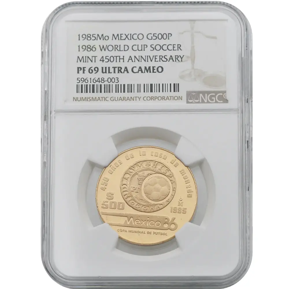 1985 World Cup Mexico Gold 500 Pesos