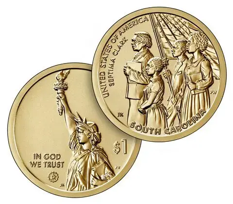 2020 $1 American Innovation Reverse Proof- South Carolina Coin - Image 2