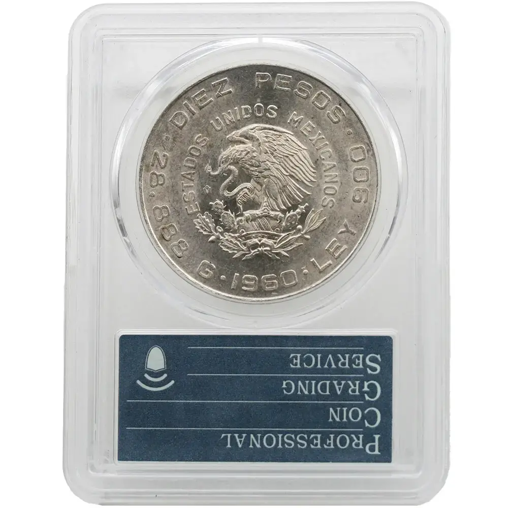1960-Mo Mexican 10 Peso 150th Anniversary PCGS MS63 - Image 2