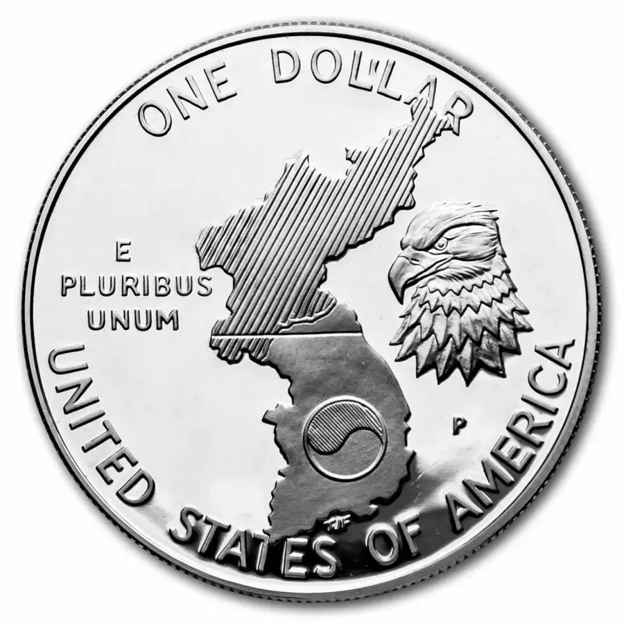1991-P Korean War $1 Silver Comm Proof (w/Box & COA) - Image 2