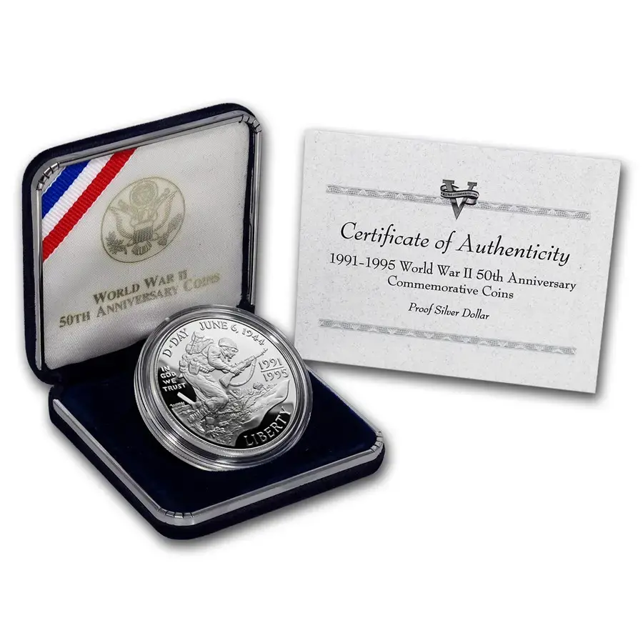 1993-W World War II $1 Silver Comm Proof (w/Box & COA) - Image 3