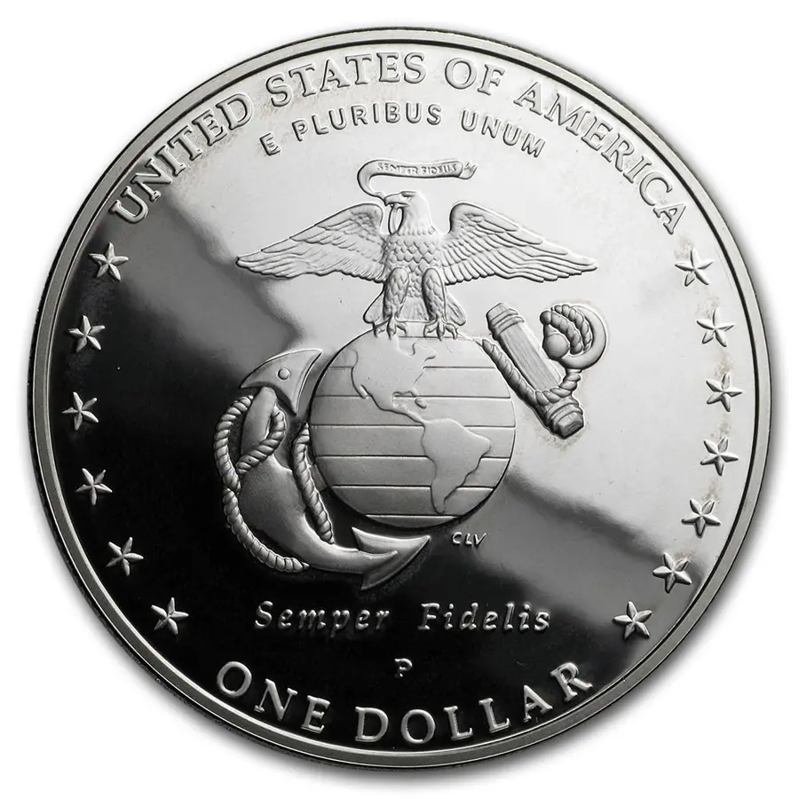 2005-P Marine Corps 230th Ann. $1 Silver Comm Proof (Box/COA) - Image 2