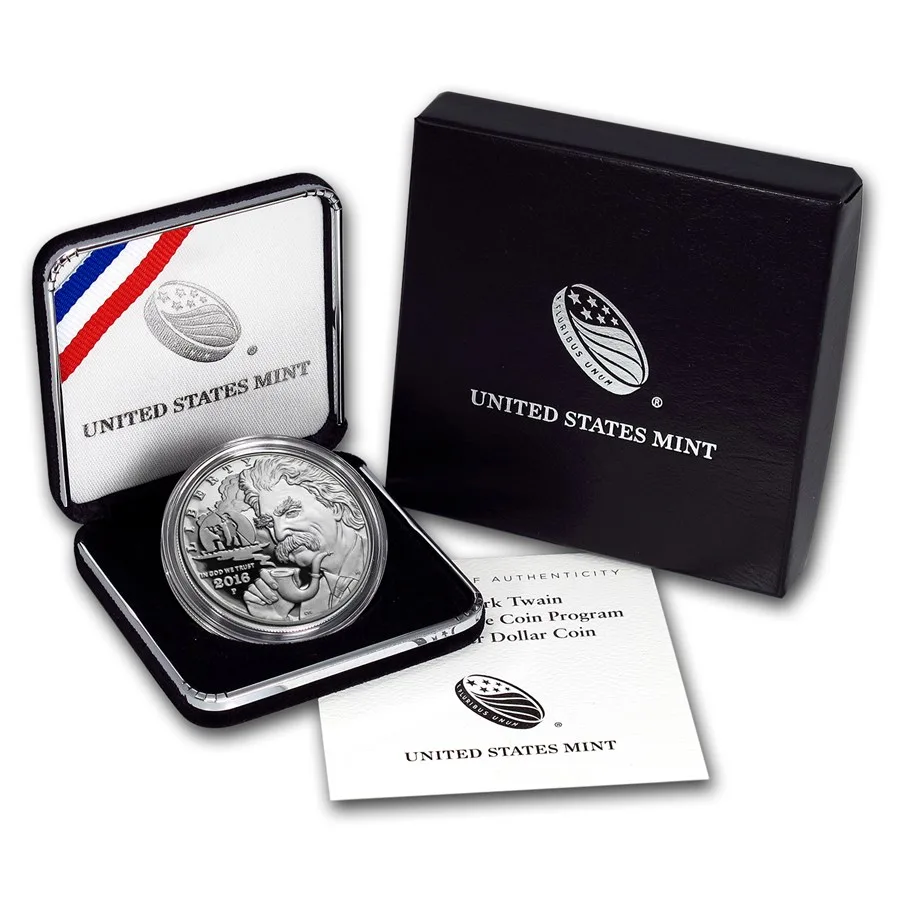 2016 Mark Twain Comm $1 Silver Coin Proof (w/Box & COA) - Image 3