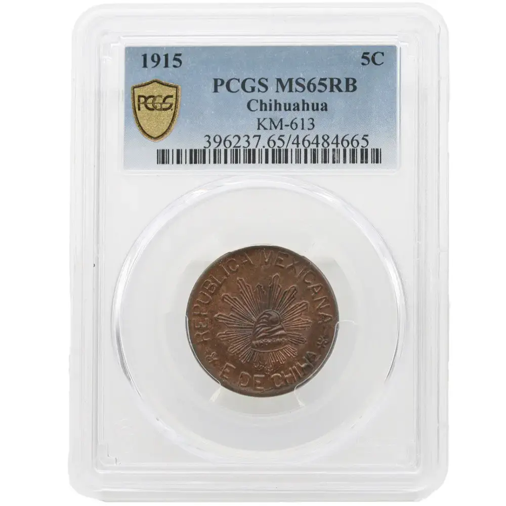 1915 Mexico Chihuahua Cinco Centavo
