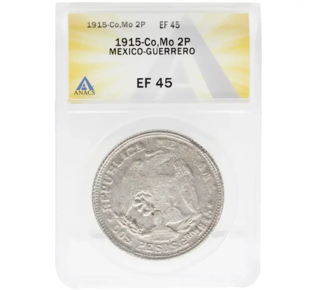 1915 Co-Mo Mexico Dos Pesos Campo Morado Guerrero