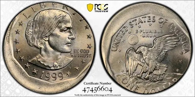 1999-P SBA$1 Mint Error PCGS MS65 15% Off Center - Image 3