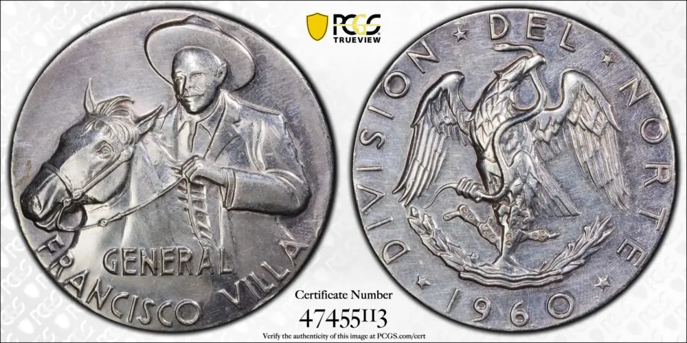1960 Mexico Pancho Villa Medal PCGS SP58 - Image 3