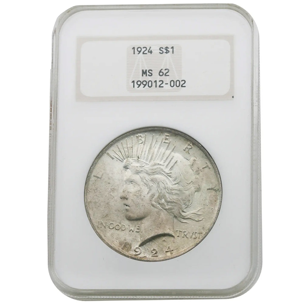 1924 Peace Dollar NGC MS62