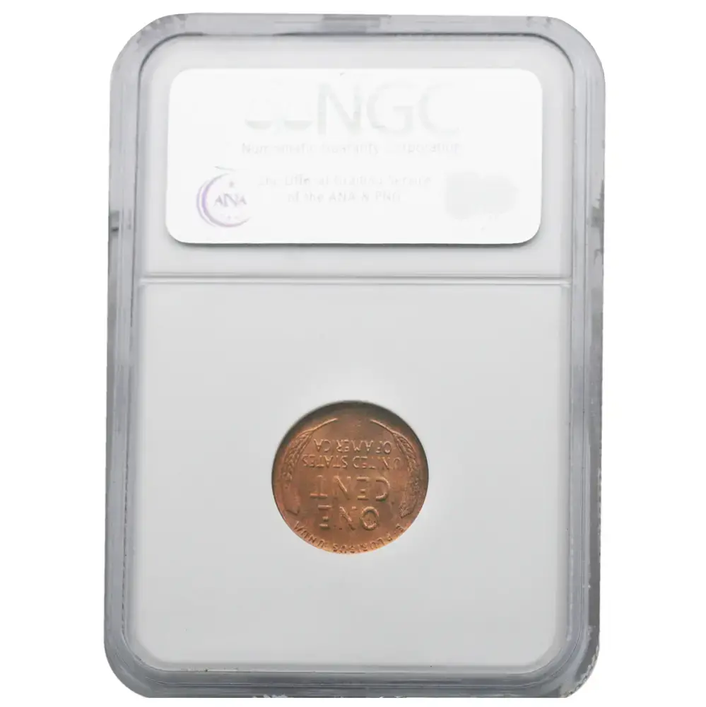 1955 1C Lincoln Cent Die Break NGC MS64 RD - Image 2
