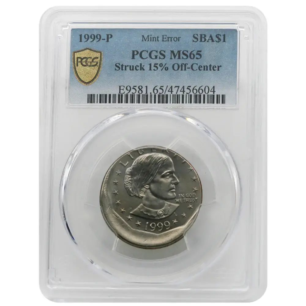 1999-P SBA$1 Mint Error PCGS MS65 15% Off Center