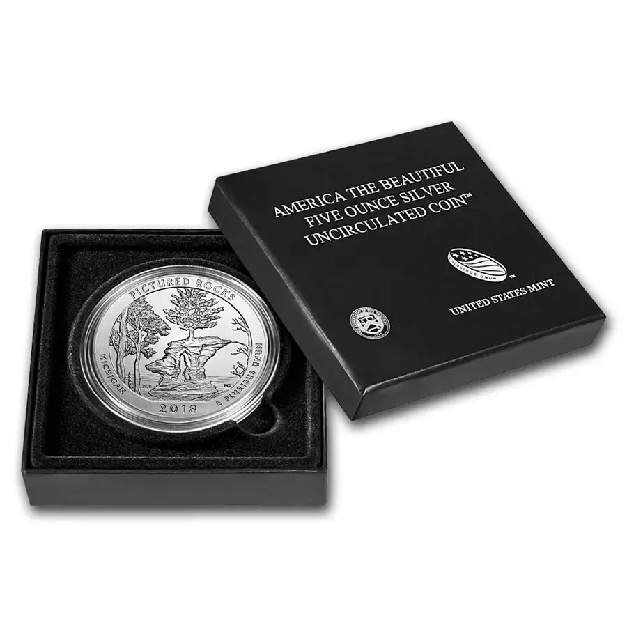 2018-P 5 oz Silver ATB Pictured Rocks (w/Box & COA) - Image 3