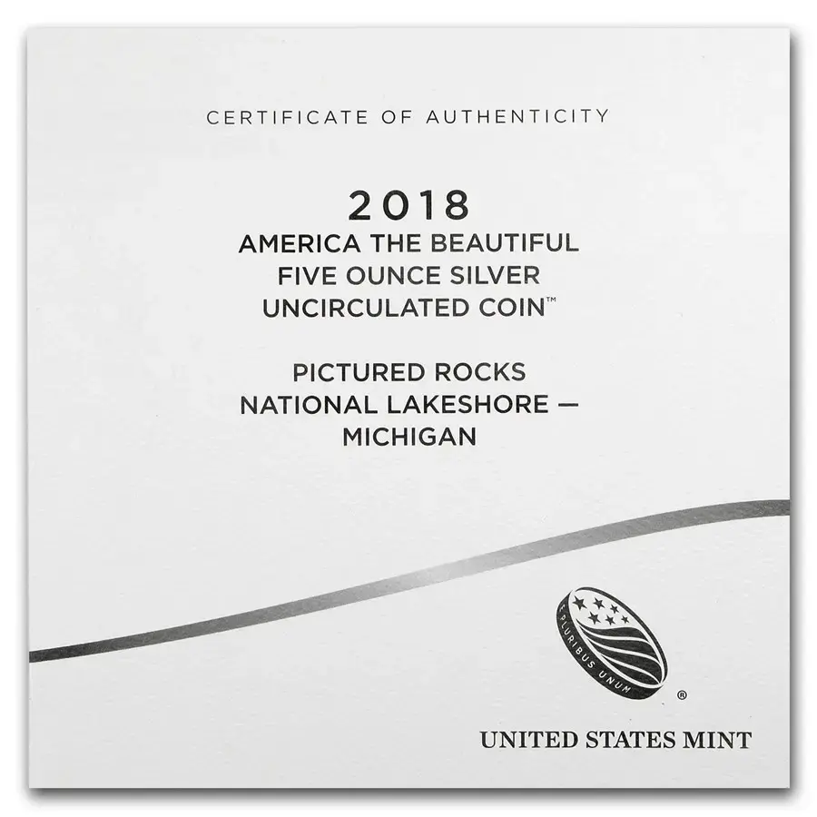 2018-P 5 oz Silver ATB Pictured Rocks (w/Box & COA) - Image 4