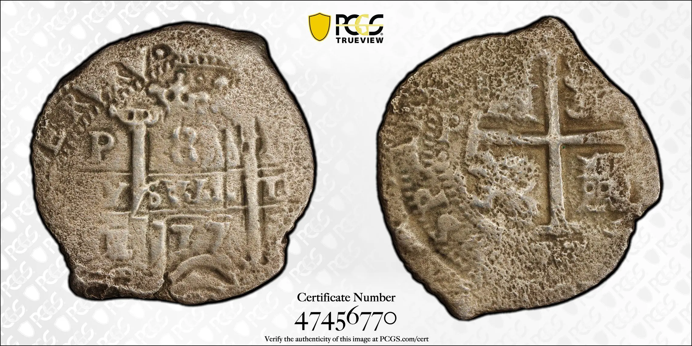 1677-P E 8 Reales Bolivia PCGS Genuine Saltwater Damage VF Detail - Image 3