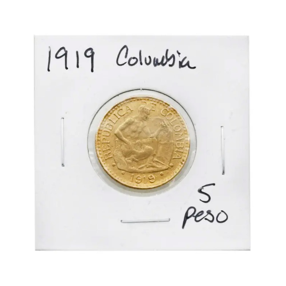 1919 Columbia 5 Peso Gold Coin