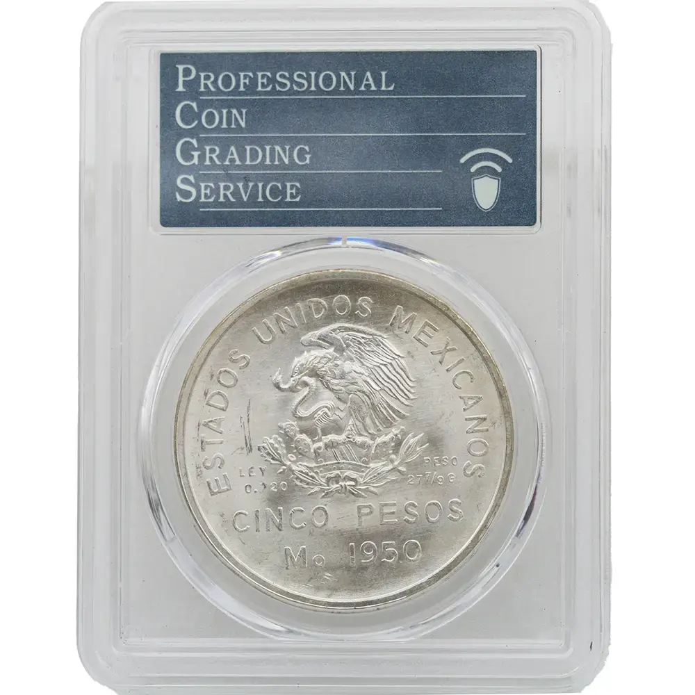 1950-Mo Mexico 5 Peso Southern Railroad PCGS MS 64 - Image 2