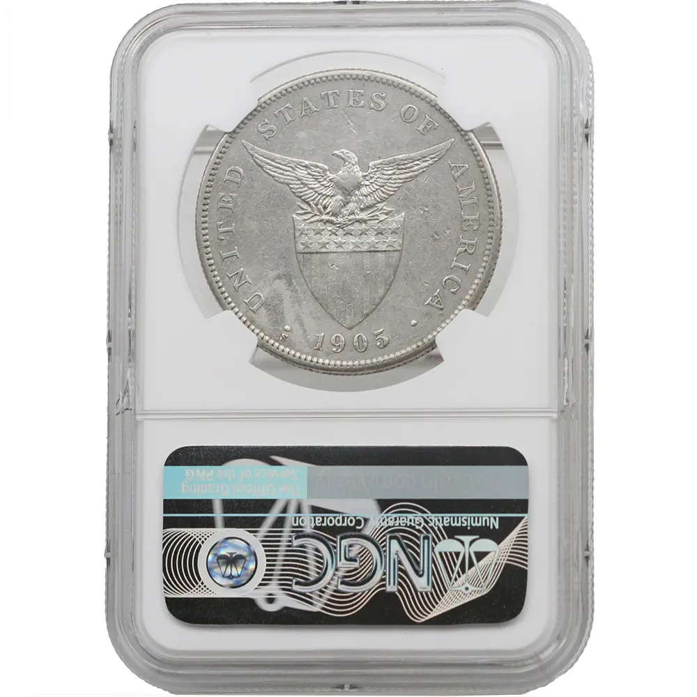 1905 S USA Philippines Peso NGC AU Details - Image 2