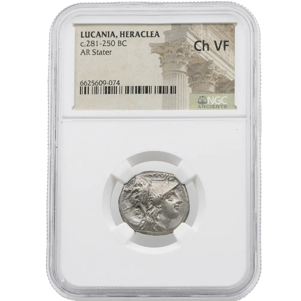 281-50 BC Lucania, Heraclea, AR Stater, NGC VF