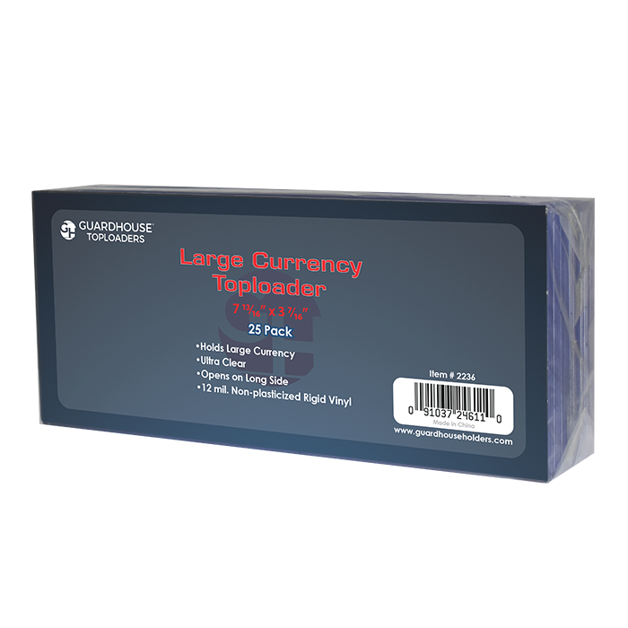 Large Currency Toploader - 7 13/16x3 7/16