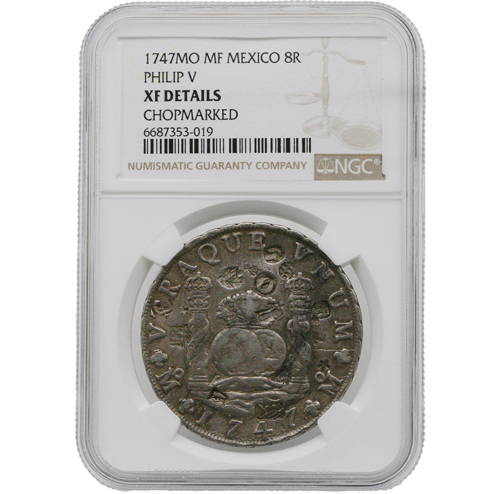 1747-MO|MF Mexico 8 Reales NGC XF Details