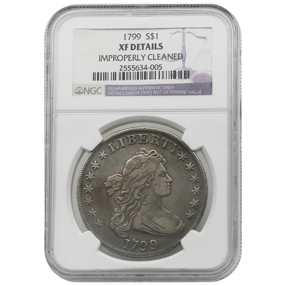 1799 Draped Bust Silver Dollar NGC XF Details