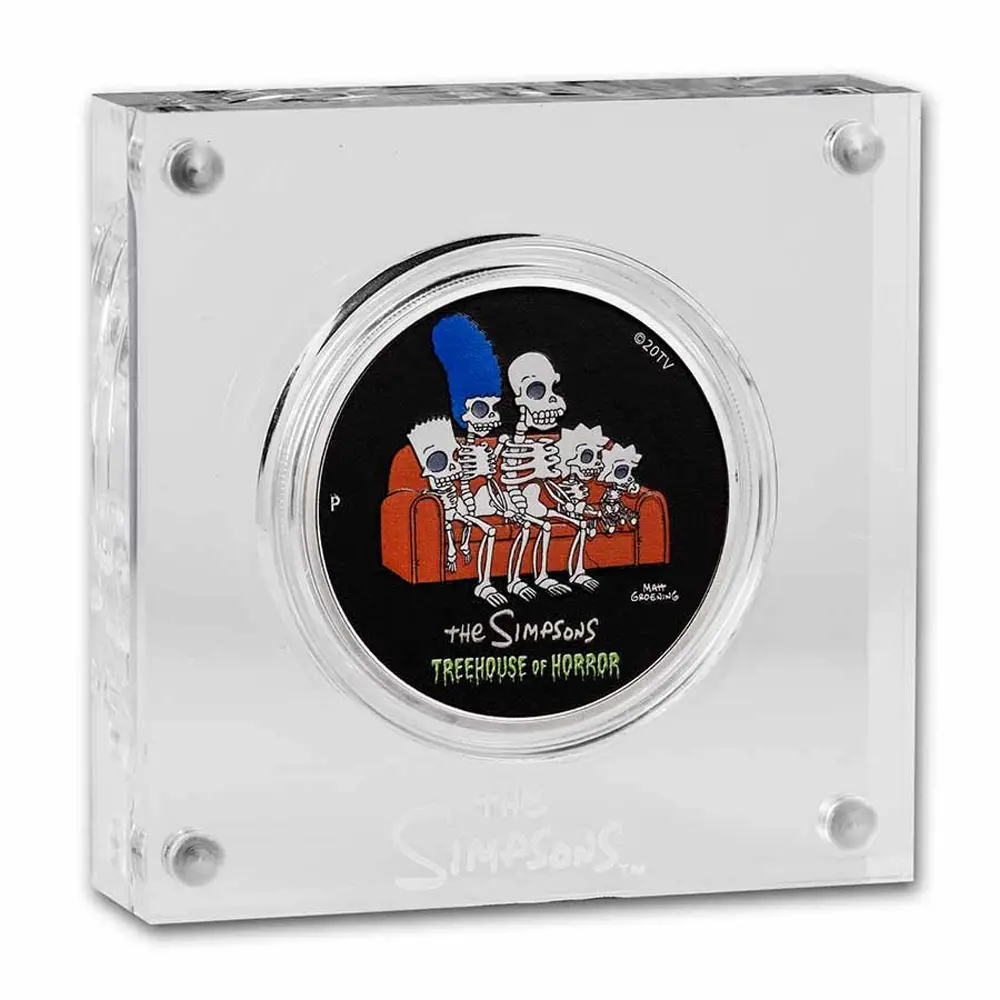2022-P Tuvalu 1 oz Silver The Simpsons: Treehouse of Horror Proof - Image 3