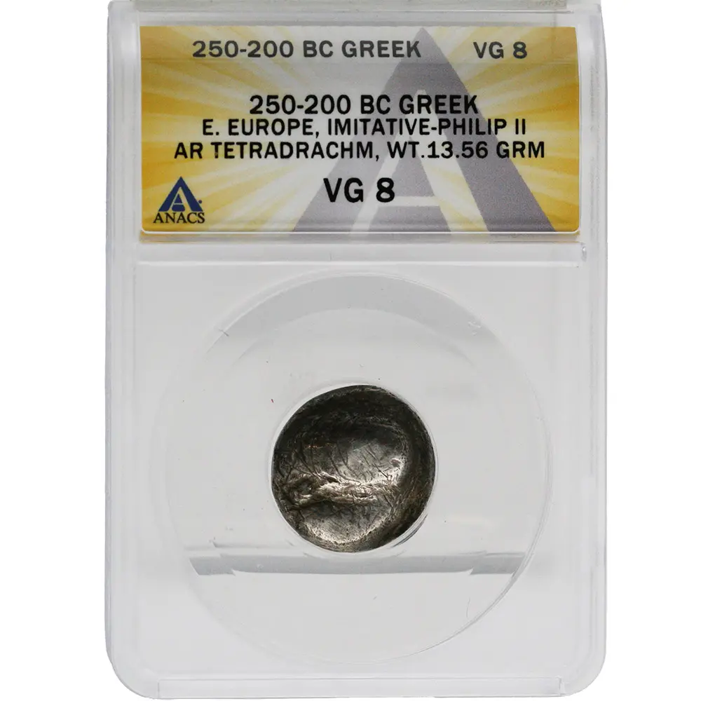 215-200 BC Greek Imitative Philip II AR Tetradrachm