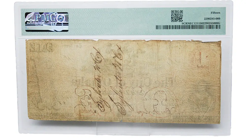 1857 $1 Omaha City Nebraska Territory Note - PMG VF 15 - Image 2