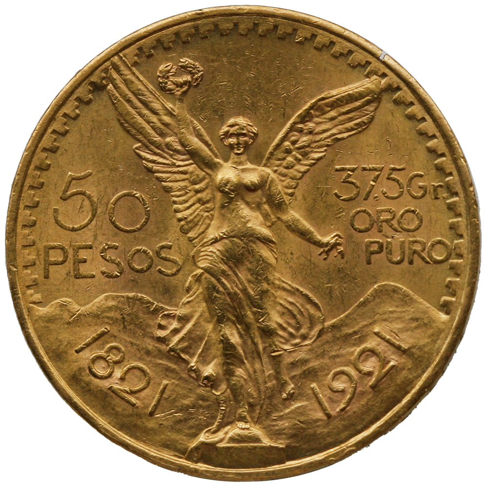 1921 50 Pesos Gold Centenario