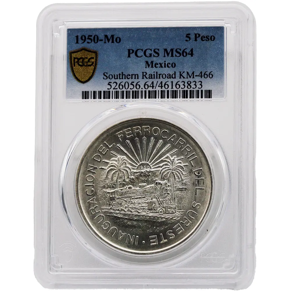 1950-Mo Mexico 5 Peso Southern Railroad