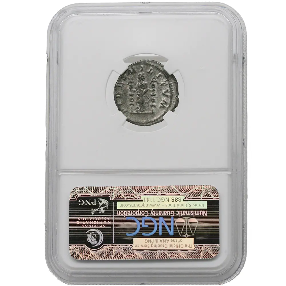 AD 217-218 Roman Empire Macrinus AR Denarius NGC Choice XF - Image 2