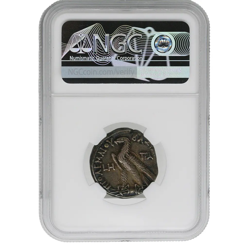 116-81/0 BC Ptolemaic Kingdom Ptolemy IX AR Tetradrachm NGC CH VF - Image 2