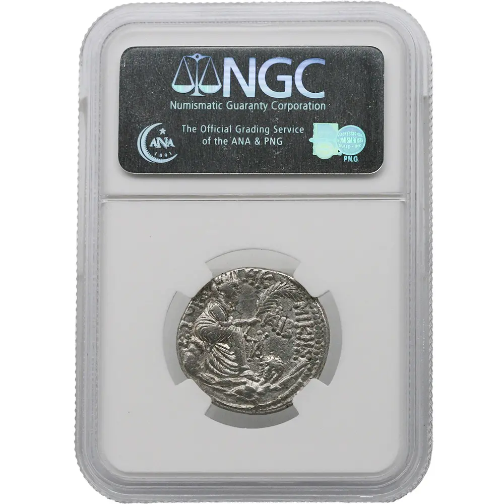27 BC-AD 14 Syria Antioch Augustus AR Tetradrachm NGC Choice XF - Image 2