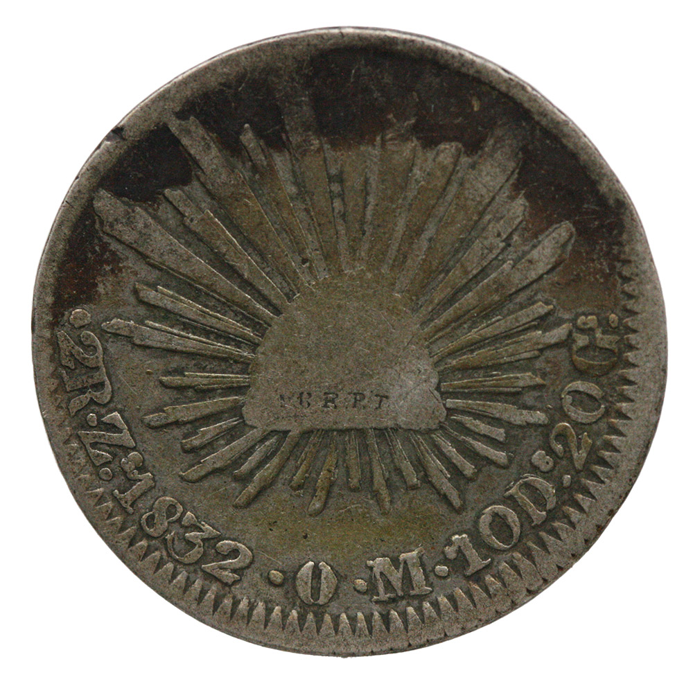 1832-ZS|OM Mexico 2 Reales