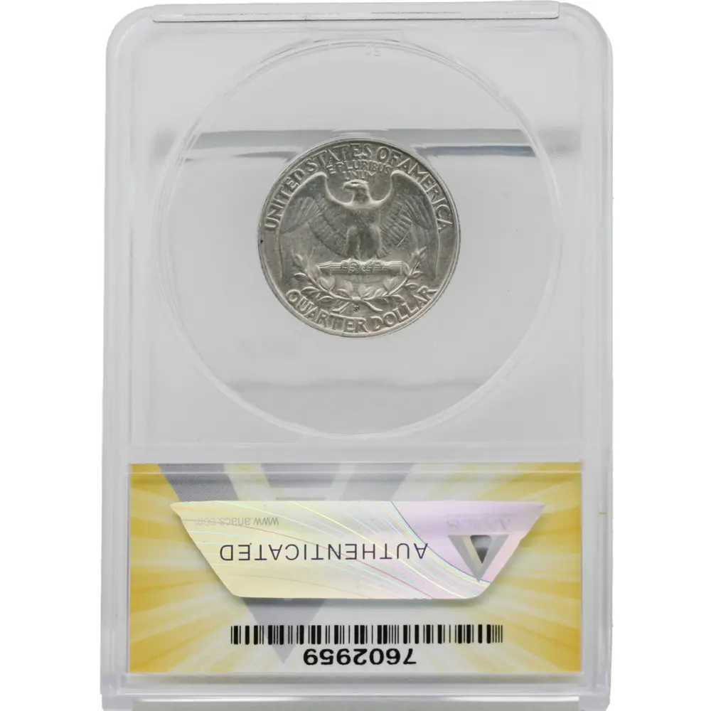 1932-S 25C Washington Quarter ANACS AU 55 Cleaned - Image 3
