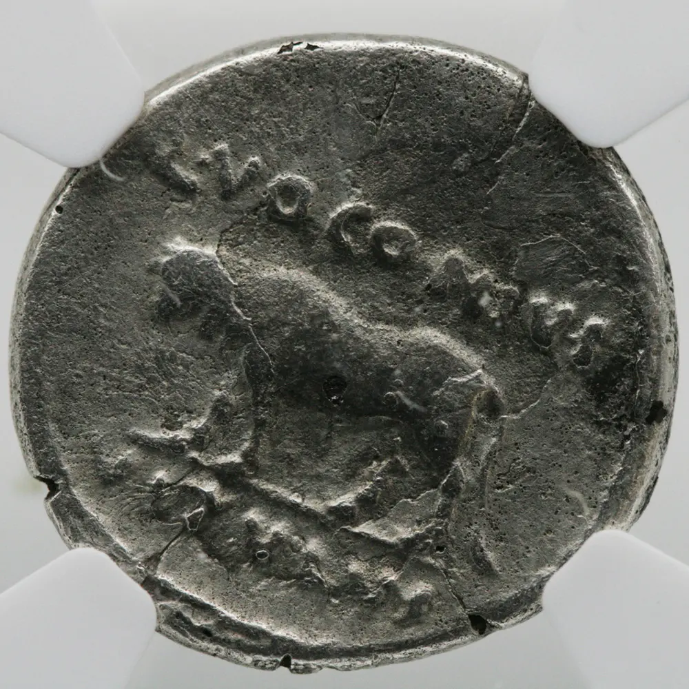 Julius Caesar 44 BC Roman Imperatorial Plated Denarius 40 BC Q. Voconius Vitulus NGC VF