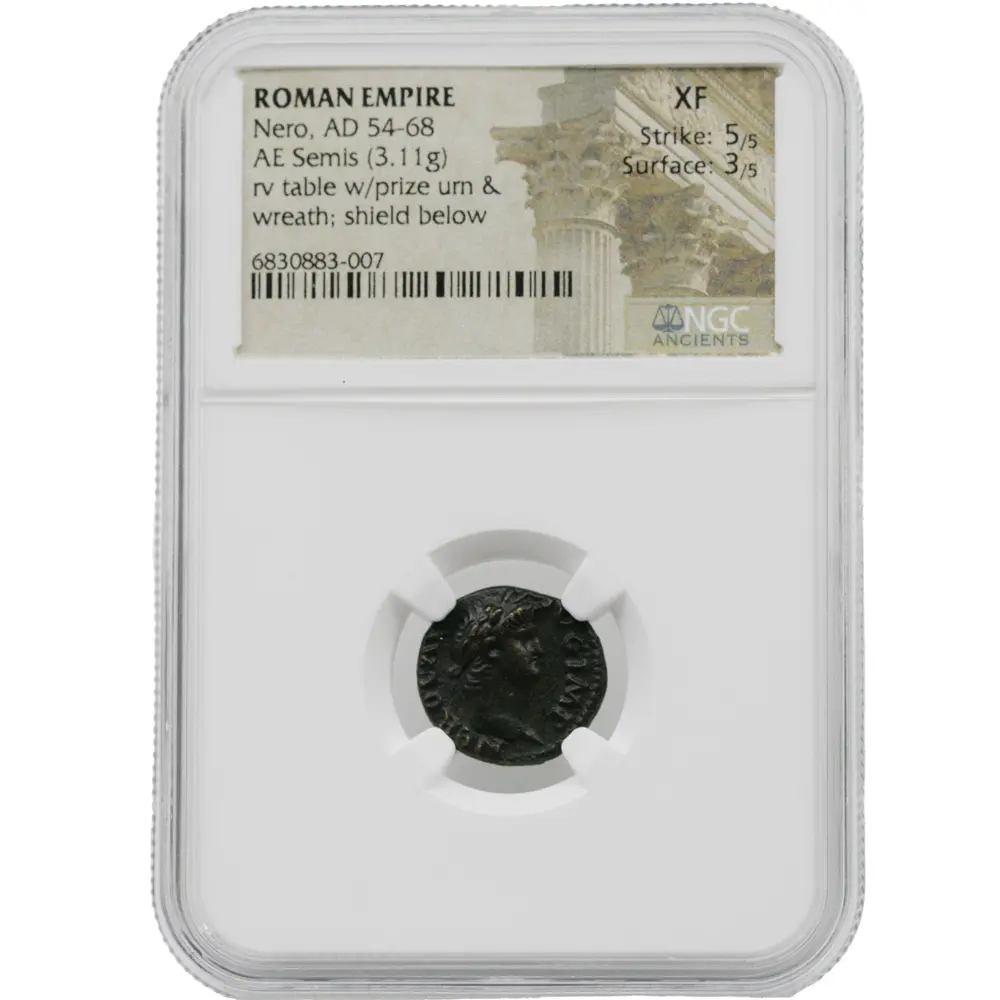 AD 54-68 Nero Roman Empire AE Semis NGC XF