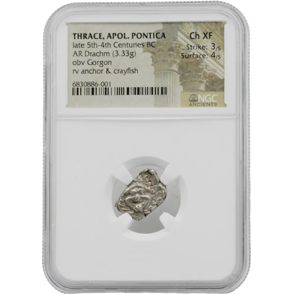 5th-4th Centuries BC Thrace Apol. Pontica AR Drachm NGC CH XF