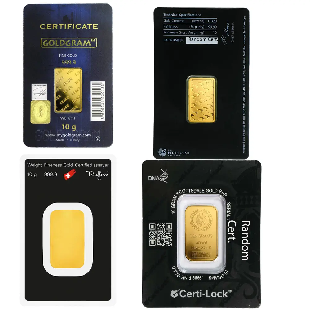 10 gram .9999 Gold Bar- Random Mint (In Assay) - Image 2