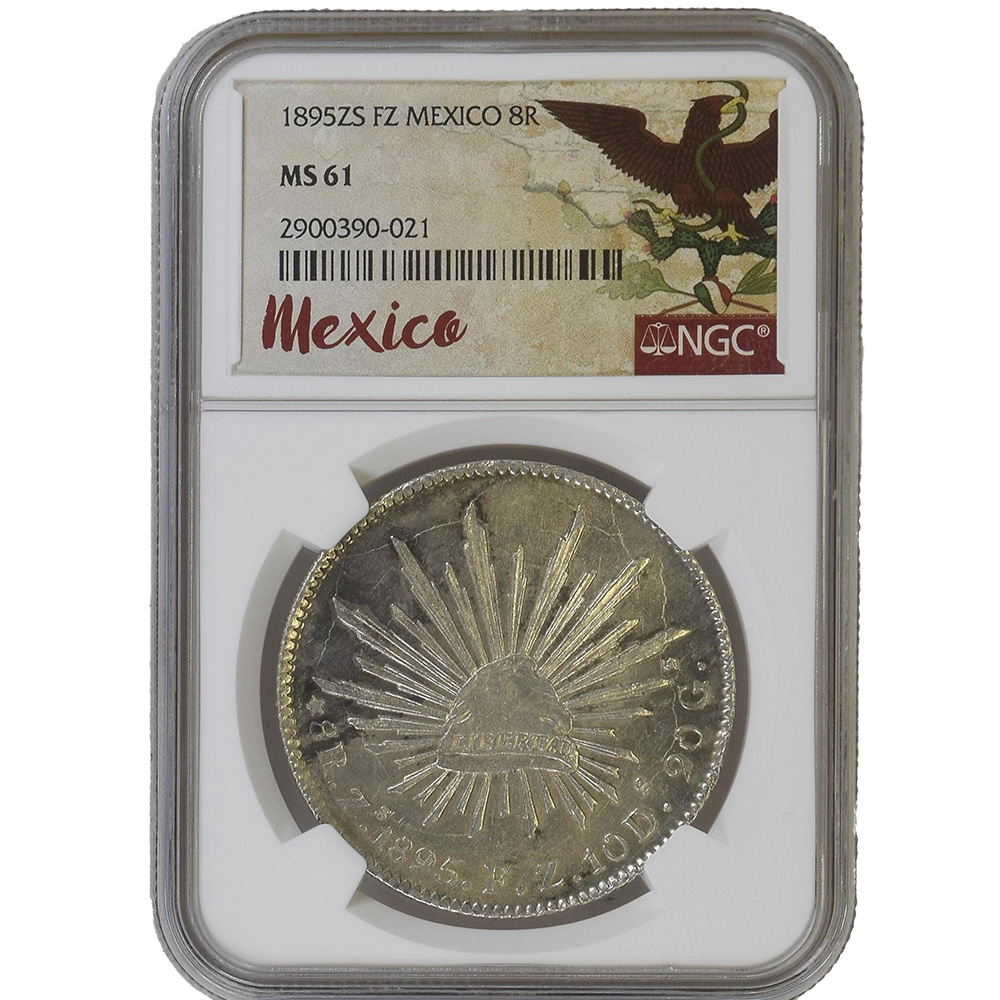 1895-ZS|FZ Mexico 8 Reales NGC MS 61