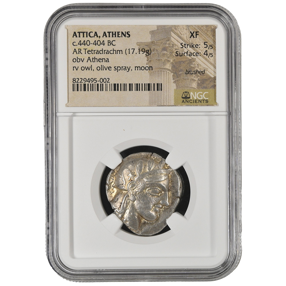 440-404 BC Attica Athens AR Tetradrachm Athena/Owl NGC XF Strike 5/5